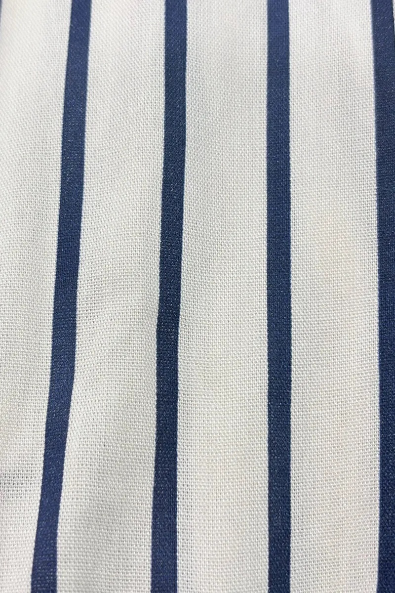 Caelis|Classic Collar Buttonfront Stripe Rayon Shirt