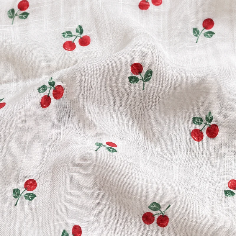 Samiu|Viscose Strawberry Printed Smocked Mini Dress
