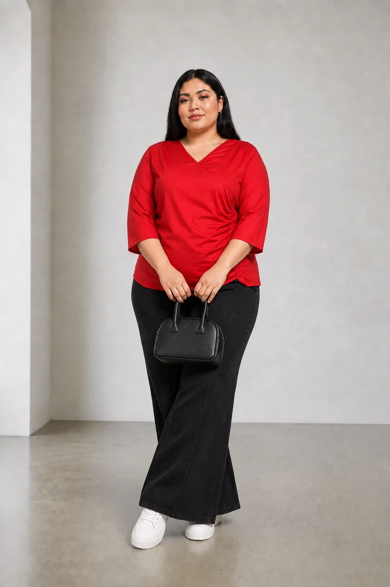Prenu|Viscose Gathered Wrap Top