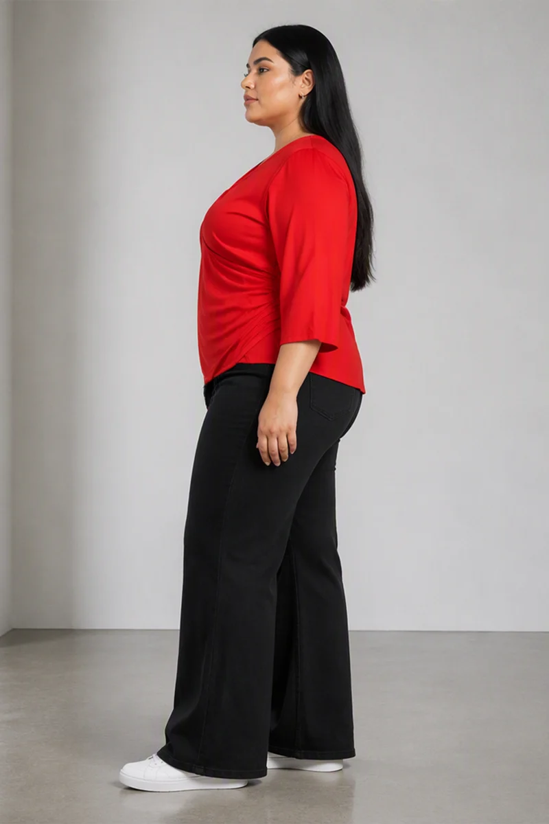 Prenu|Viscose Gathered Wrap Top