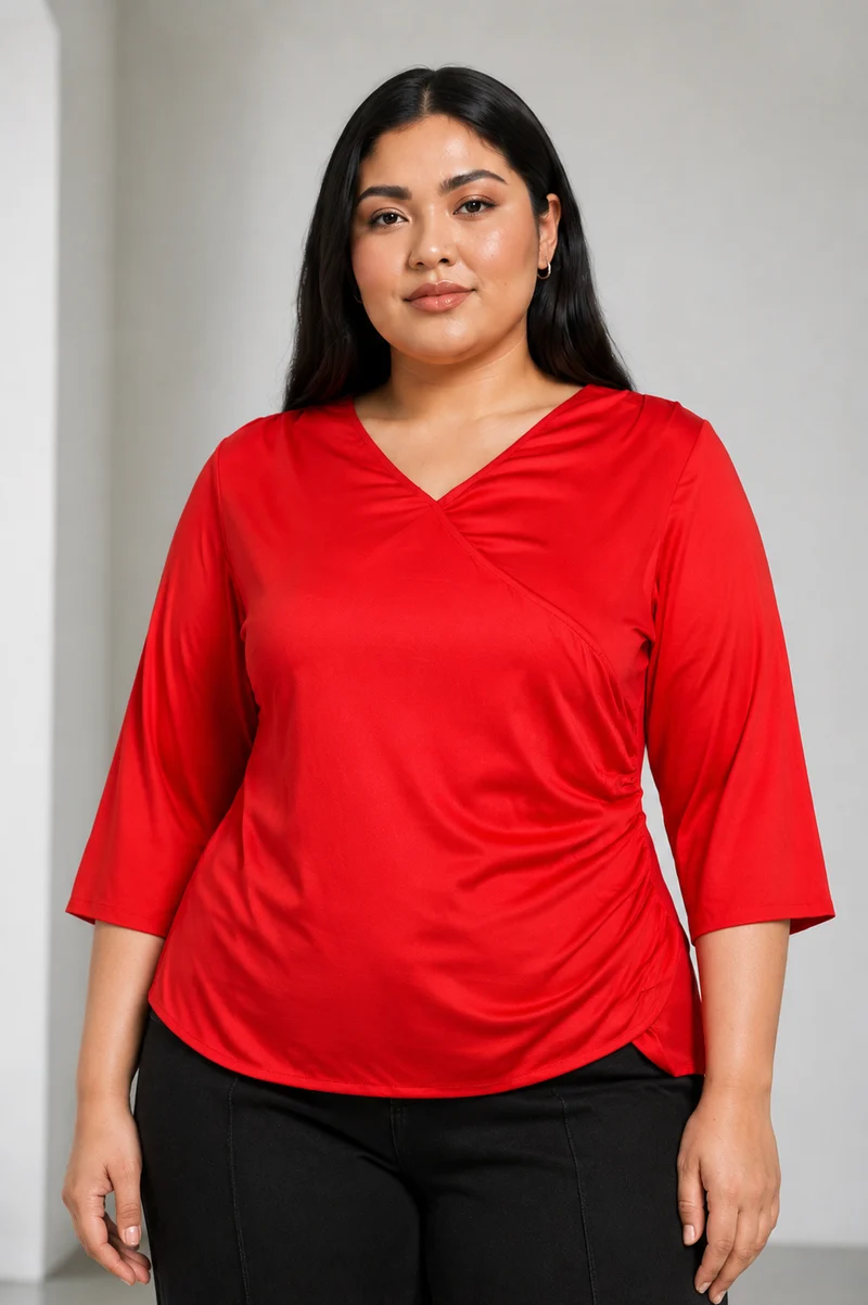 Prenu|Viscose Gathered Wrap Top