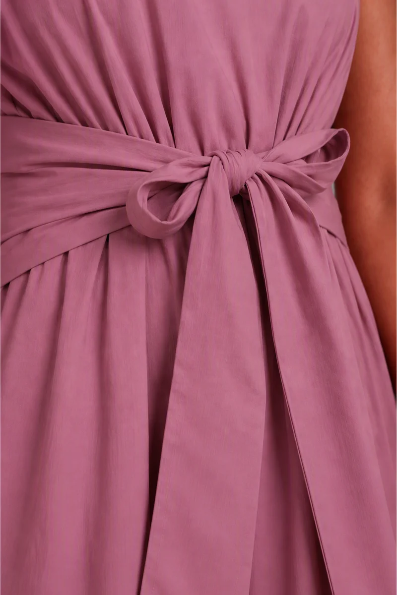 Lunini|Cotton Side Tie Up Midi Dress