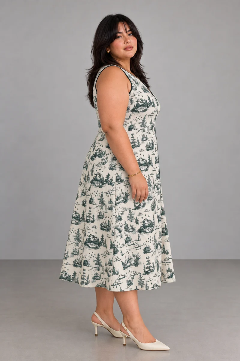 Mavelle|Viscose Aline Midi Dress