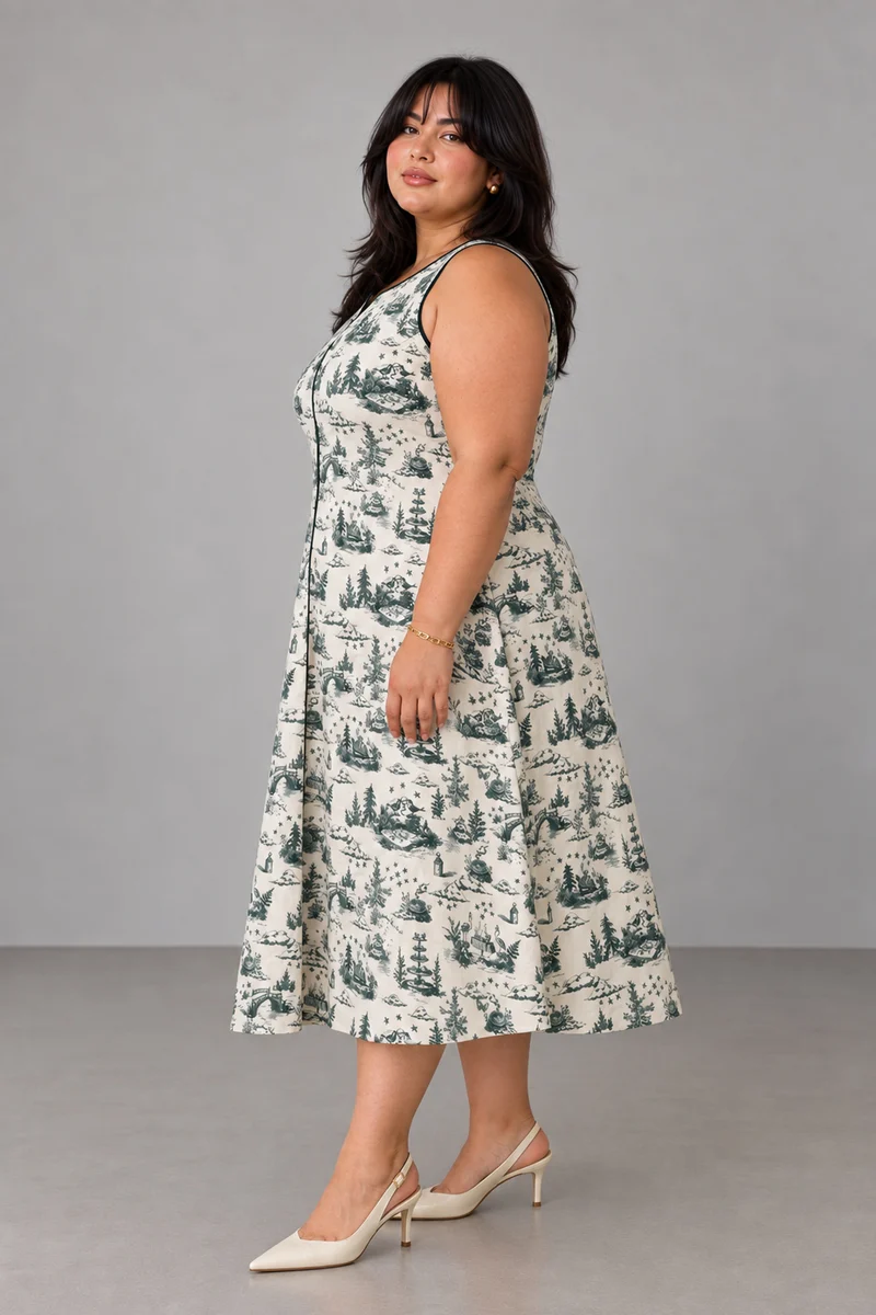 Mavelle|Viscose Aline Midi Dress