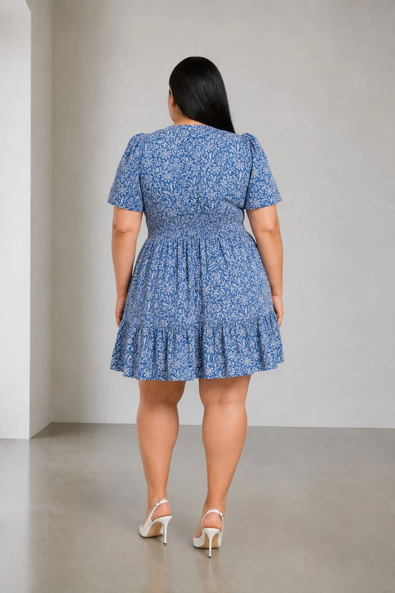 Lunae|Viscose Flutter Sleeve Dress