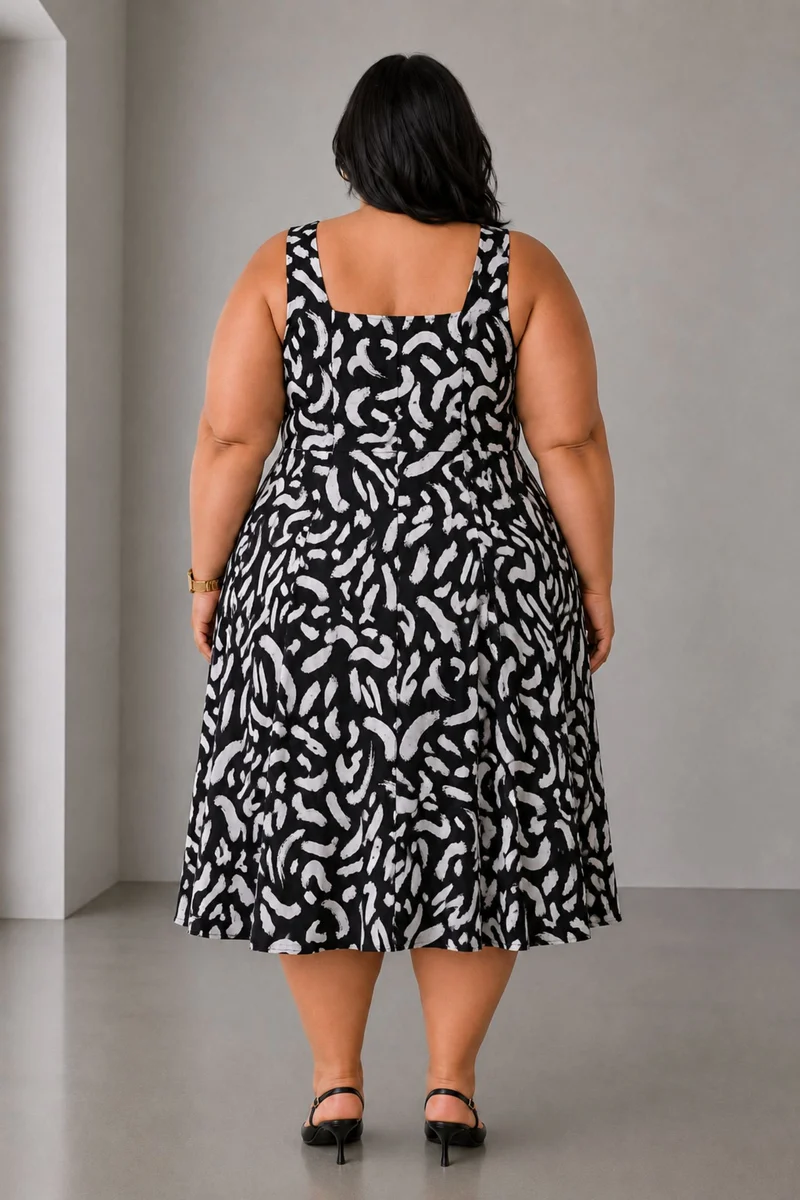 Evren|Viscose Fit And Flare Dress
