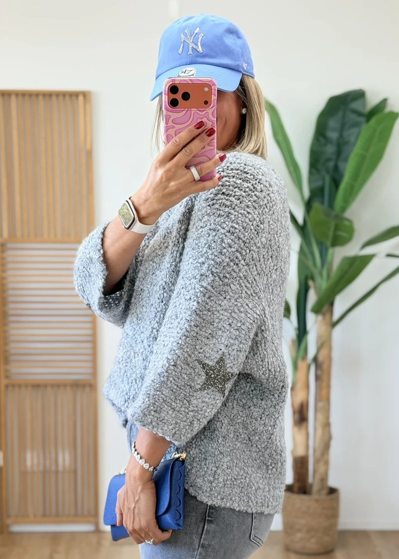 Pull Bouclettes Étoiles Strass