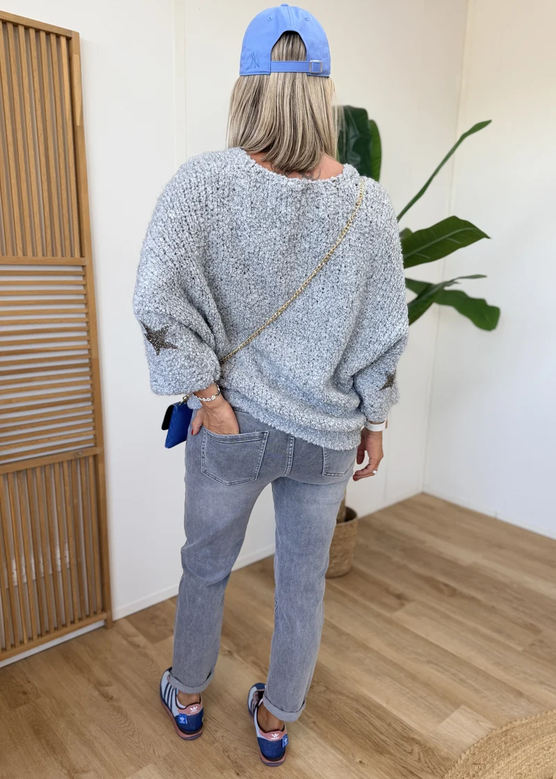 Pull Bouclettes Étoiles Strass
