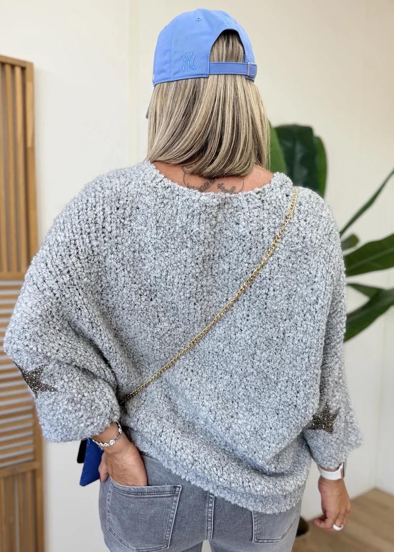 Pull Bouclettes Étoiles Strass