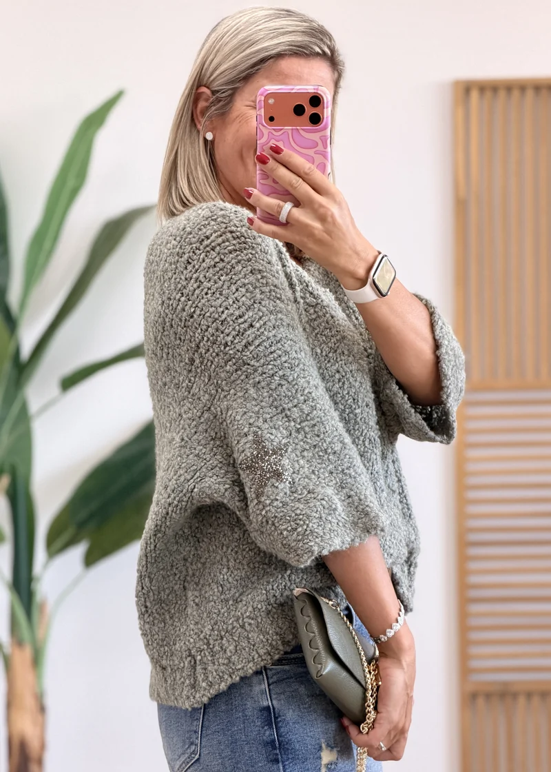 Pull Bouclettes Étoiles Strass