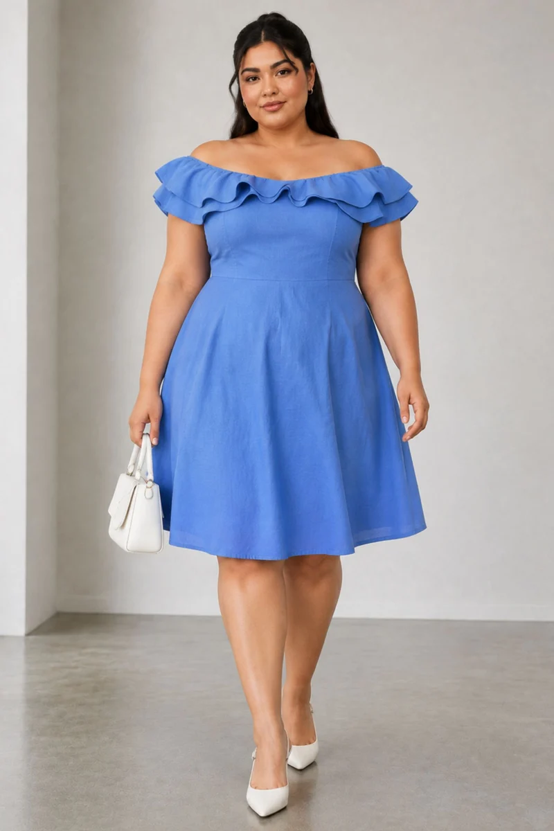 Sorin|Cotton Off Shoulder Mini Dress