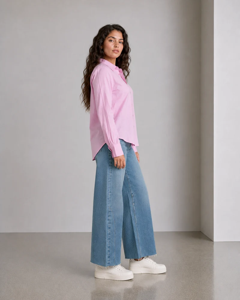 Ravora|Cotton Slub Gathered Back Shirt