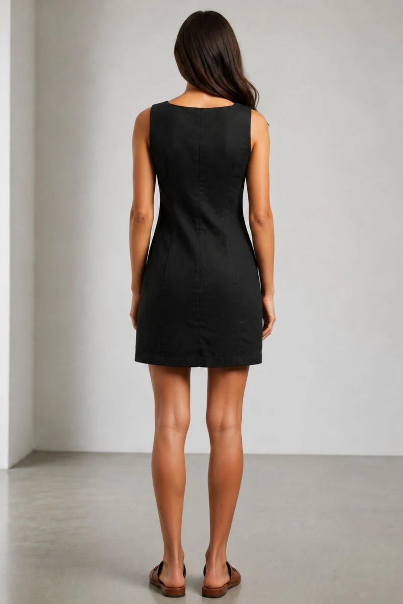 Orin|Cotton Square Neck Mini Dress