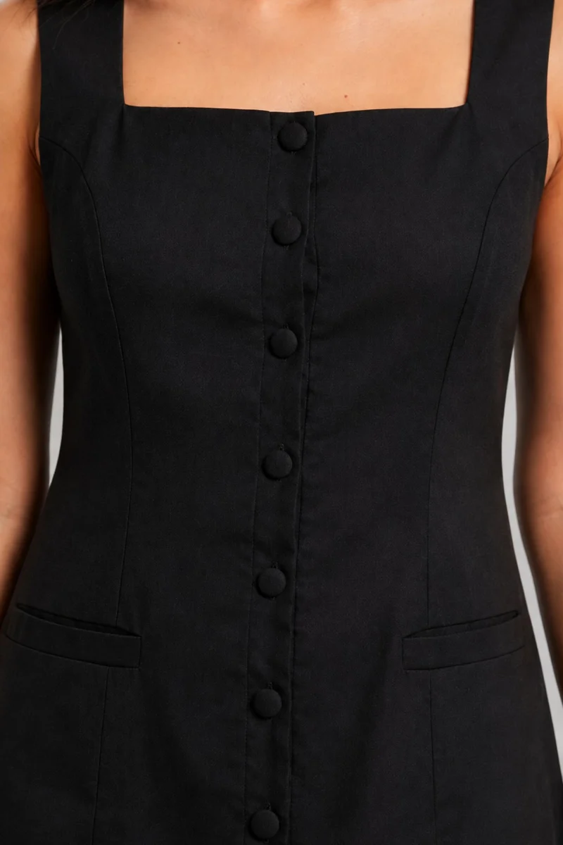 Orin|Cotton Square Neck Mini Dress