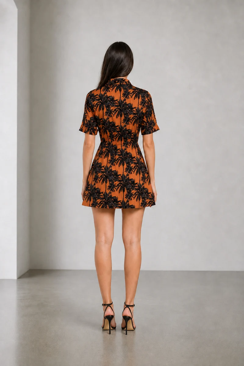 Lior|Linen Mini Utility Shirt Dress