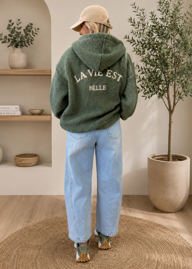 Veste Teddy "La Vie Est Belle"