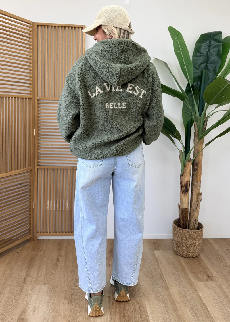 Veste Teddy "La Vie Est Belle"