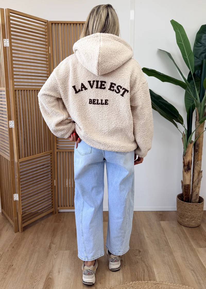 Veste Teddy "La Vie Est Belle"