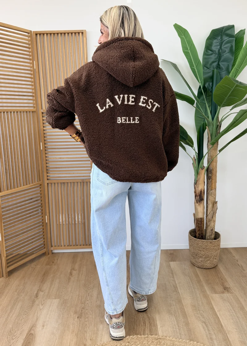 Veste Teddy "La Vie Est Belle"