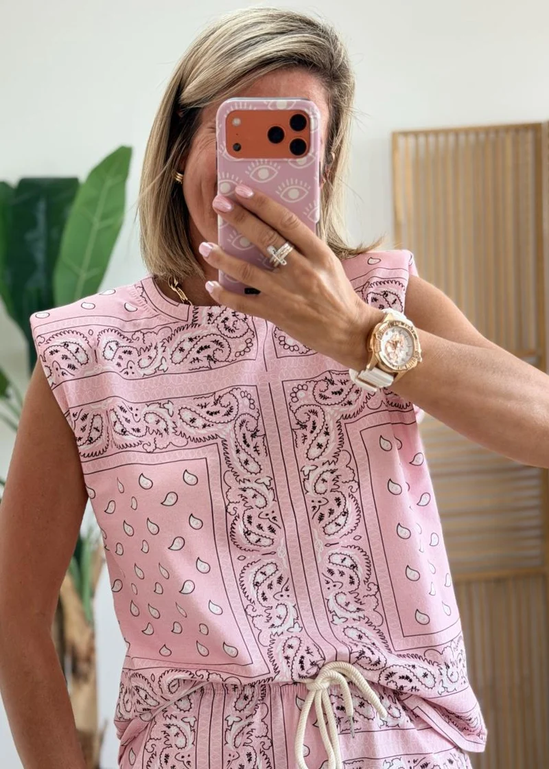 Tee shirt bandana rose