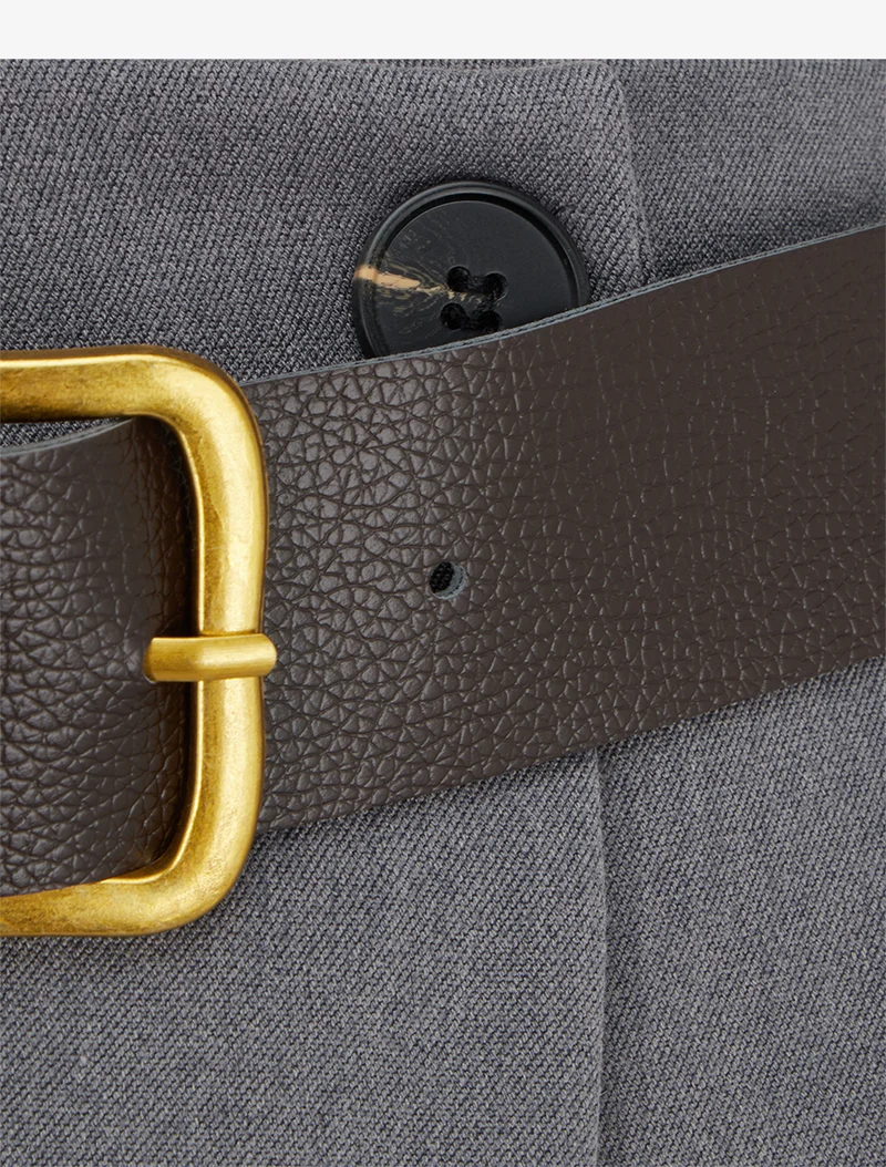 Jupe mi-longue style portefeuille - Gris foncé