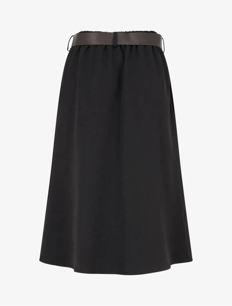 Jupe mi-longue style portefeuille - Noir