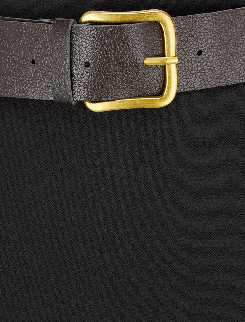 Jupe mi-longue style portefeuille - Noir