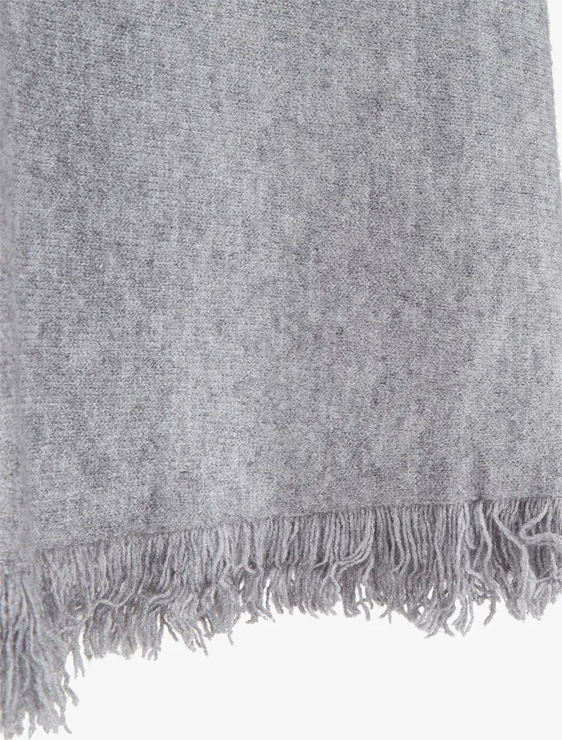 Jupe unie à bords effilochés - Gris
