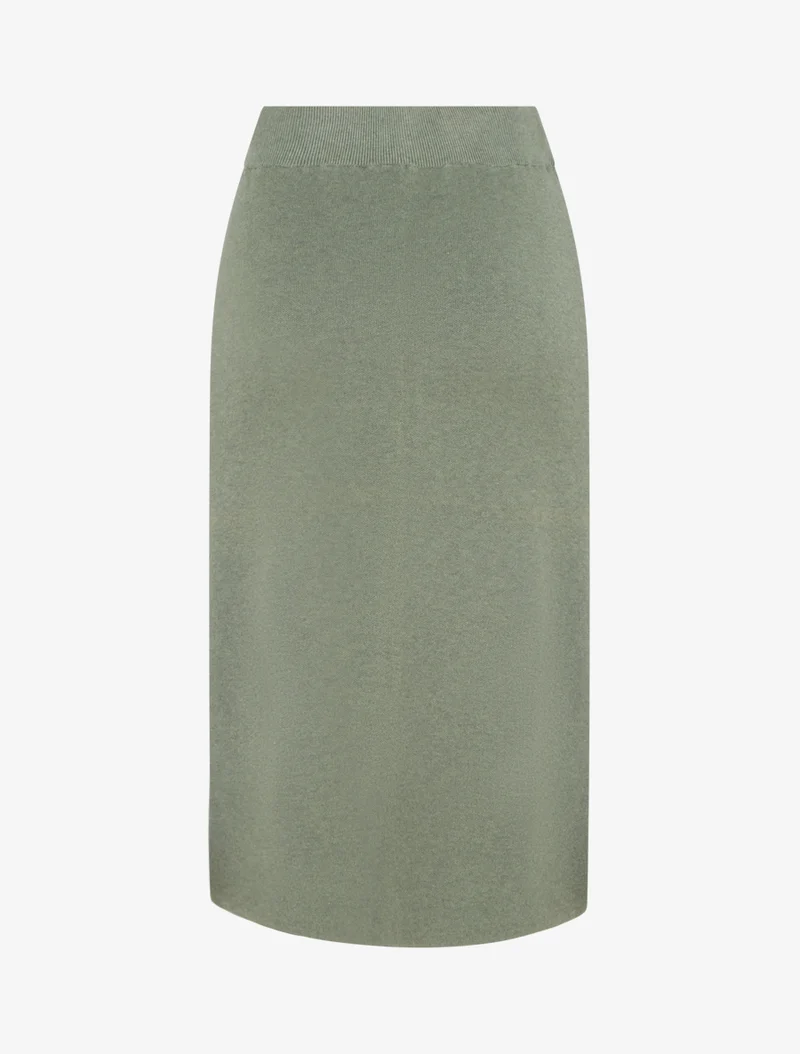 Jupe unie en maille asymétrique - Kaki