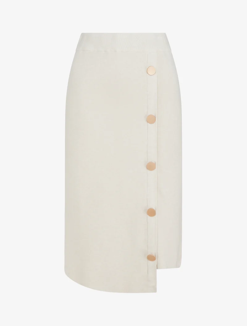 Jupe unie en maille asymétrique - Beige