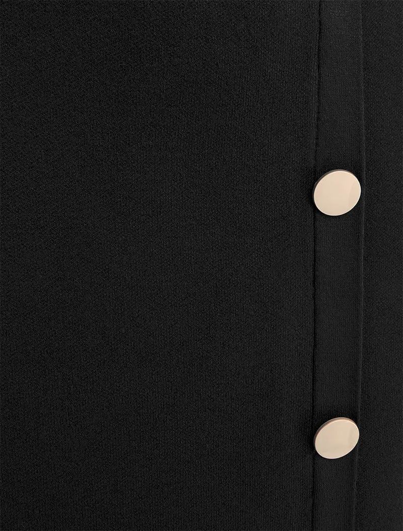Jupe unie en maille asymétrique - Noir