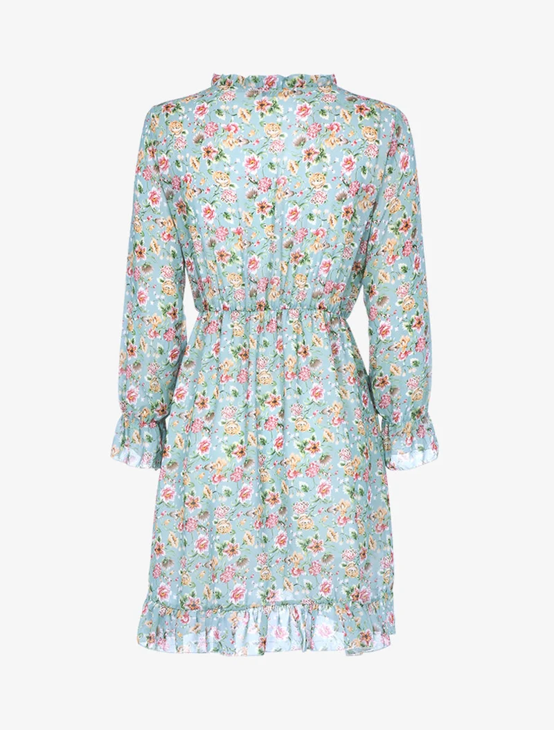 Robe portefeuille à imprimé printanier - Vert