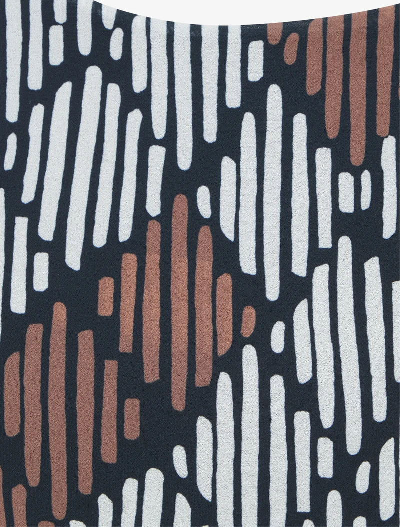 Blouse en voile imprimé graphique - Noir