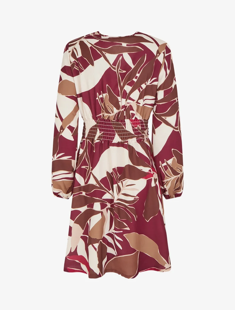 Robe imprimée à col cache-coeur - Prune