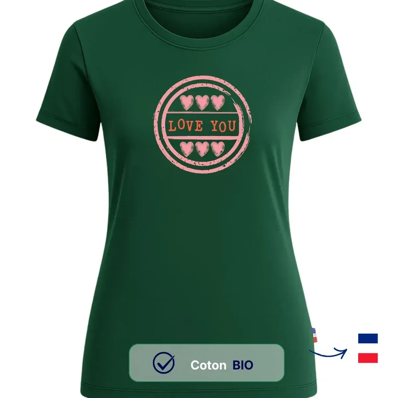 T-shirt femme vert | LOVE YOU