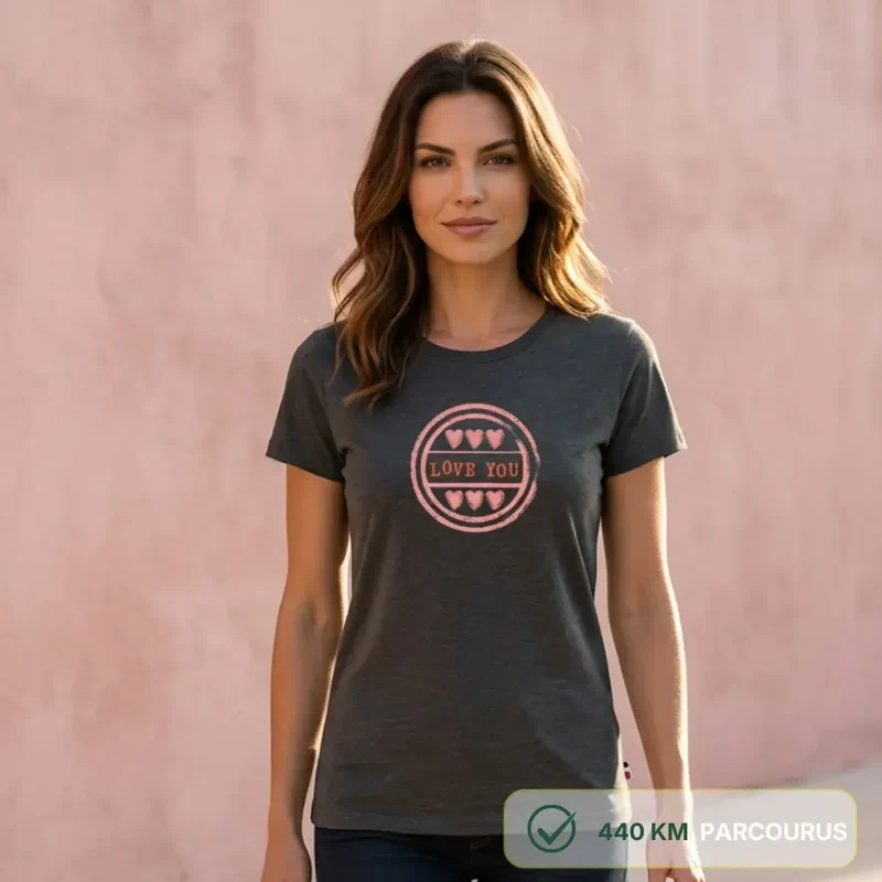 T-shirt femme gris chiné | LOVE YOU