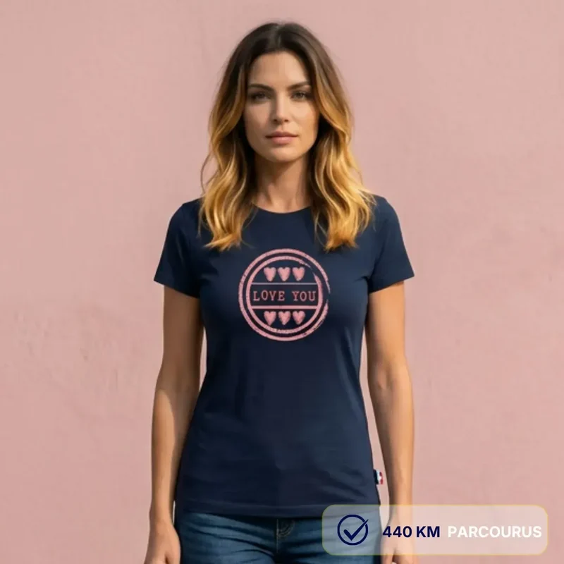 T-shirt femme bleu | LOVE YOU