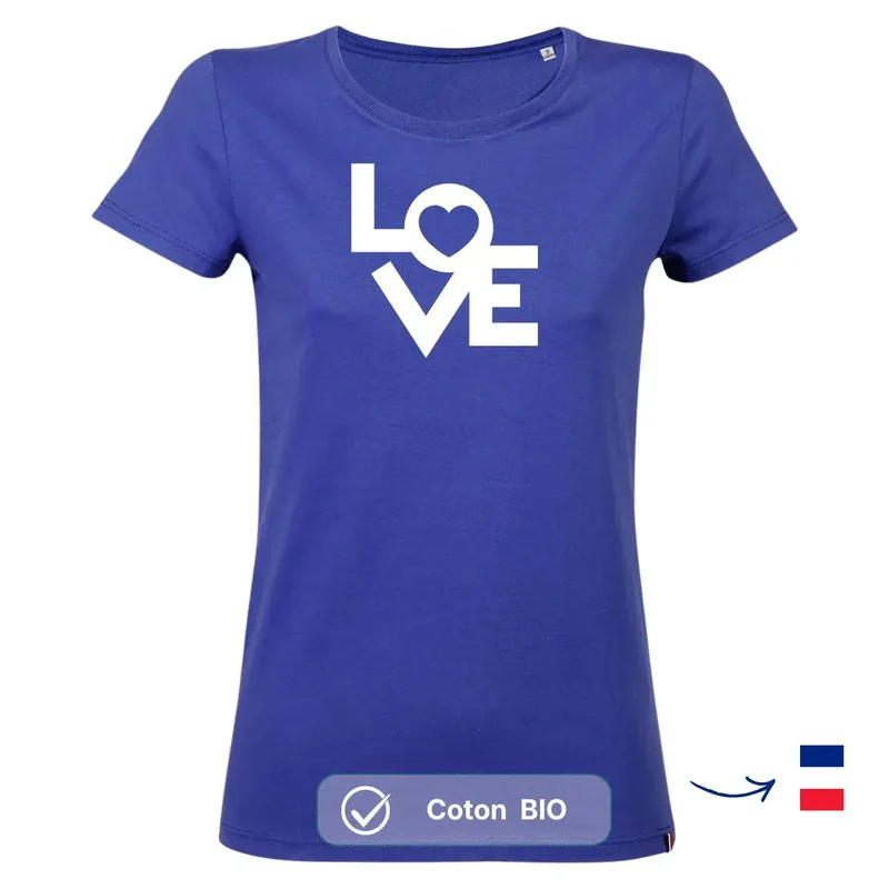 T-shirt femme bleu roi | LOVE