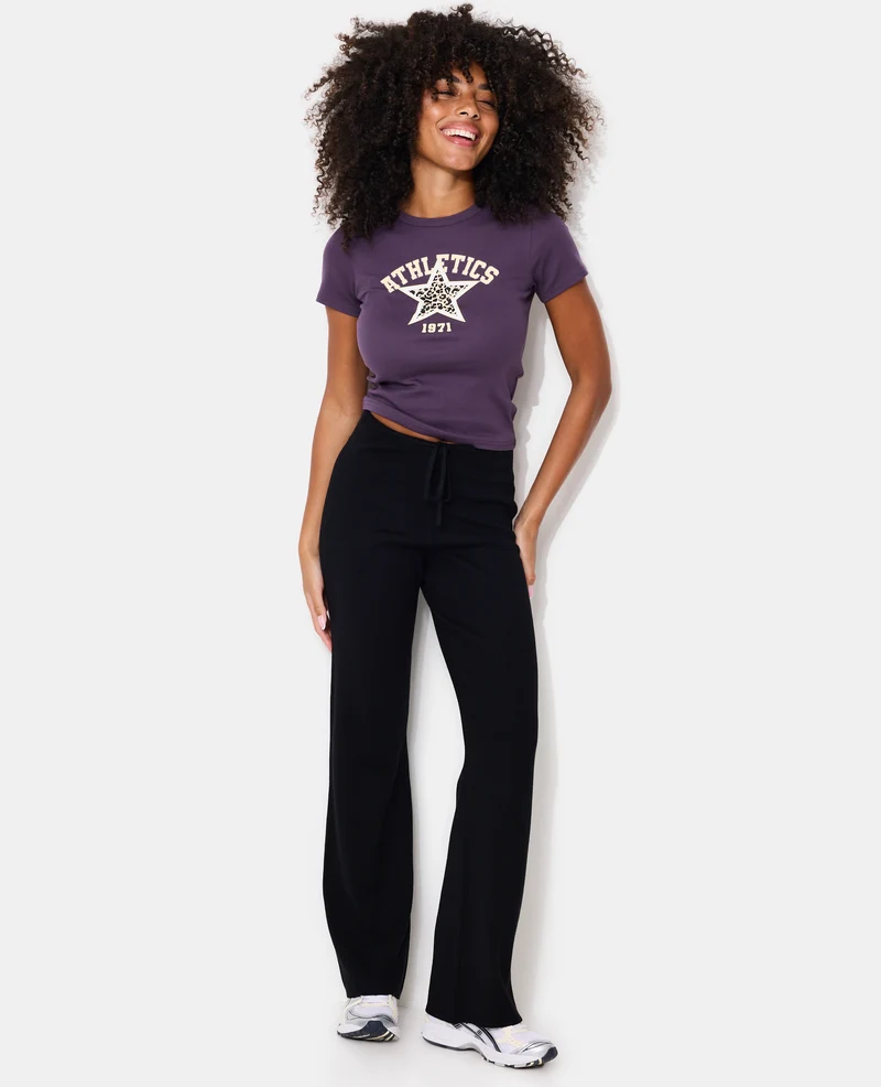 Pantalon en maille avec lien coulissé