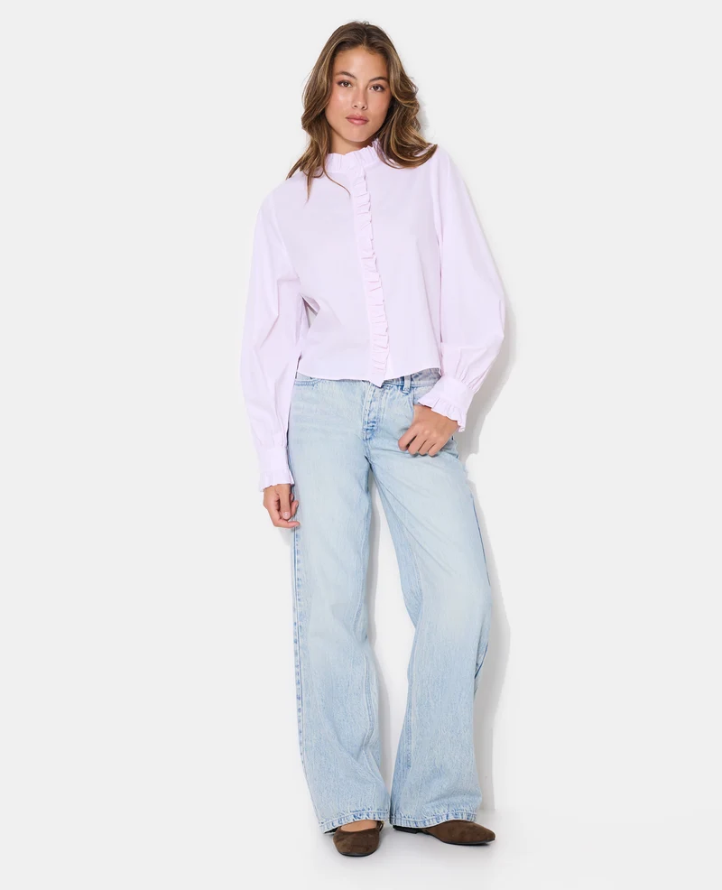Chemise rayée avec volants