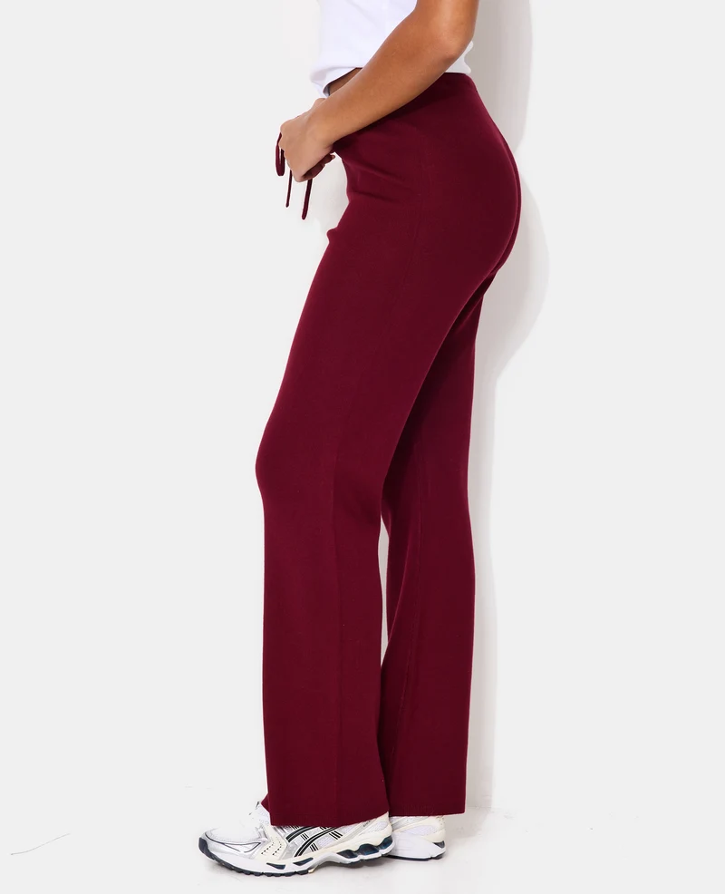 Pantalon en maille avec lien coulissé