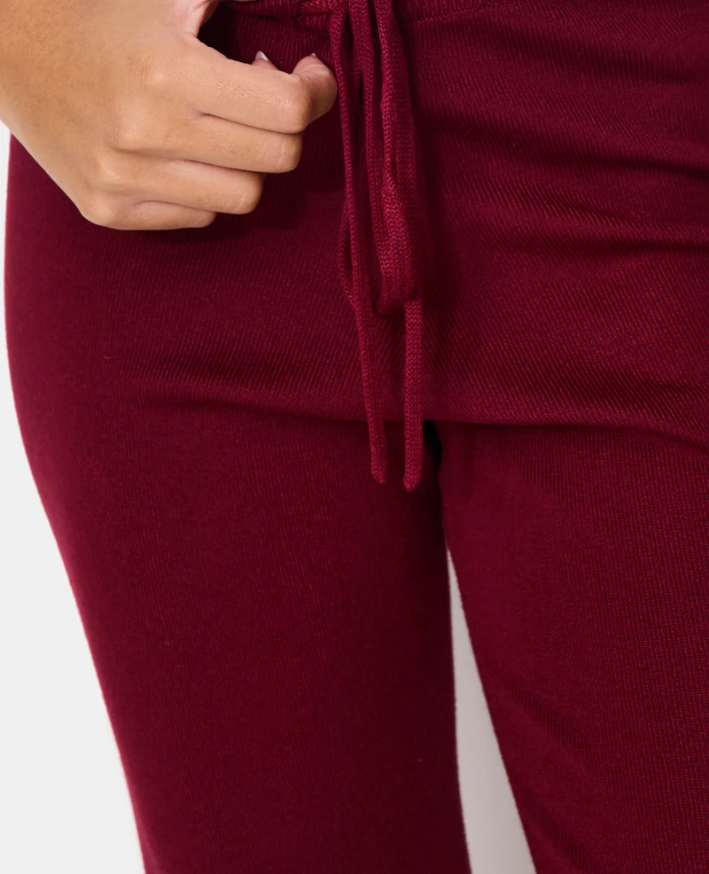 Pantalon en maille avec lien coulissé