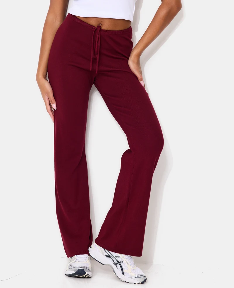 Pantalon en maille avec lien coulissé