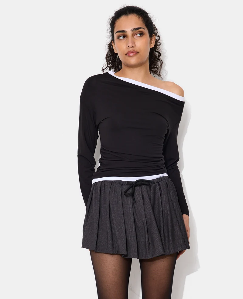 T-shirt manches longues effet superposé