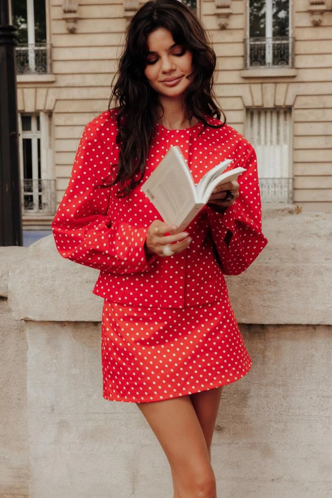 Jupe-short motif pois