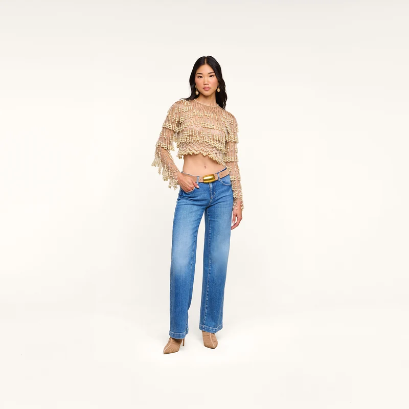 Rogan Pearl Fringe Top