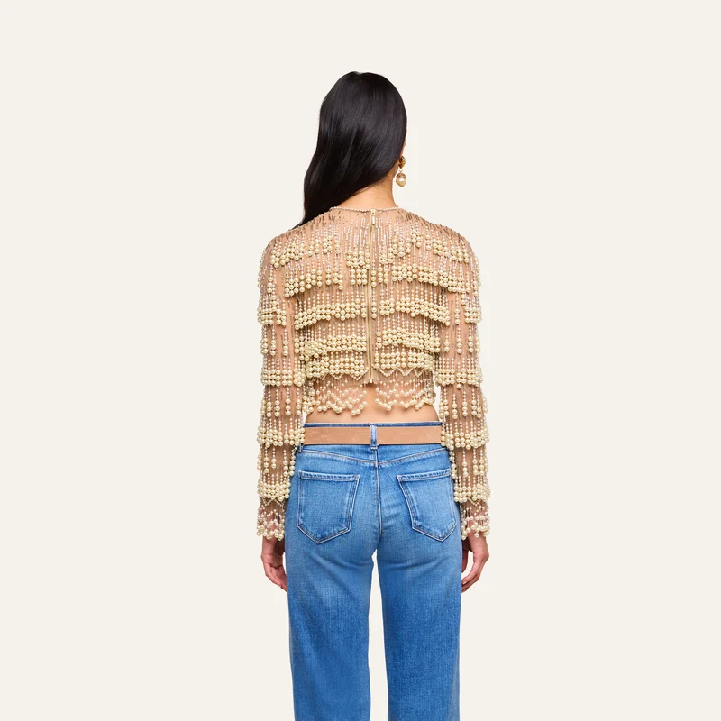 Rogan Pearl Fringe Top