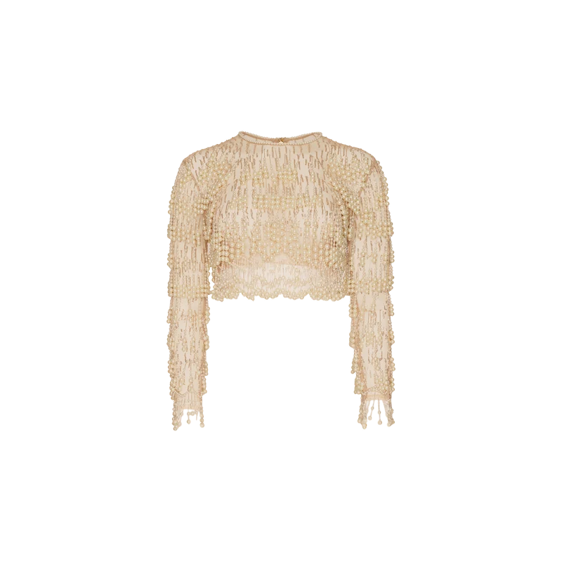 Rogan Pearl Fringe Top