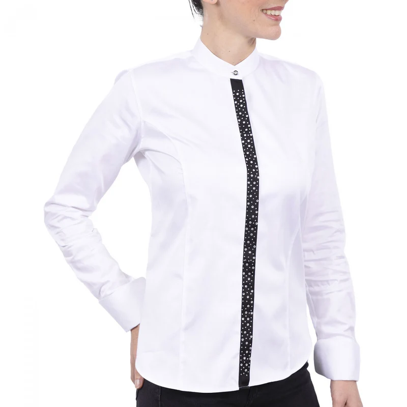 Chemise femme col mao à strass coupe cintrée VITA Andrew Mac Allister