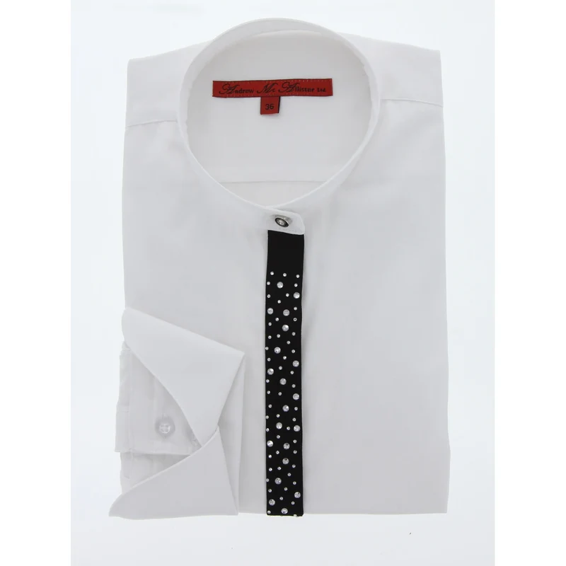 Chemise femme col mao à strass coupe cintrée VITA Andrew Mac Allister